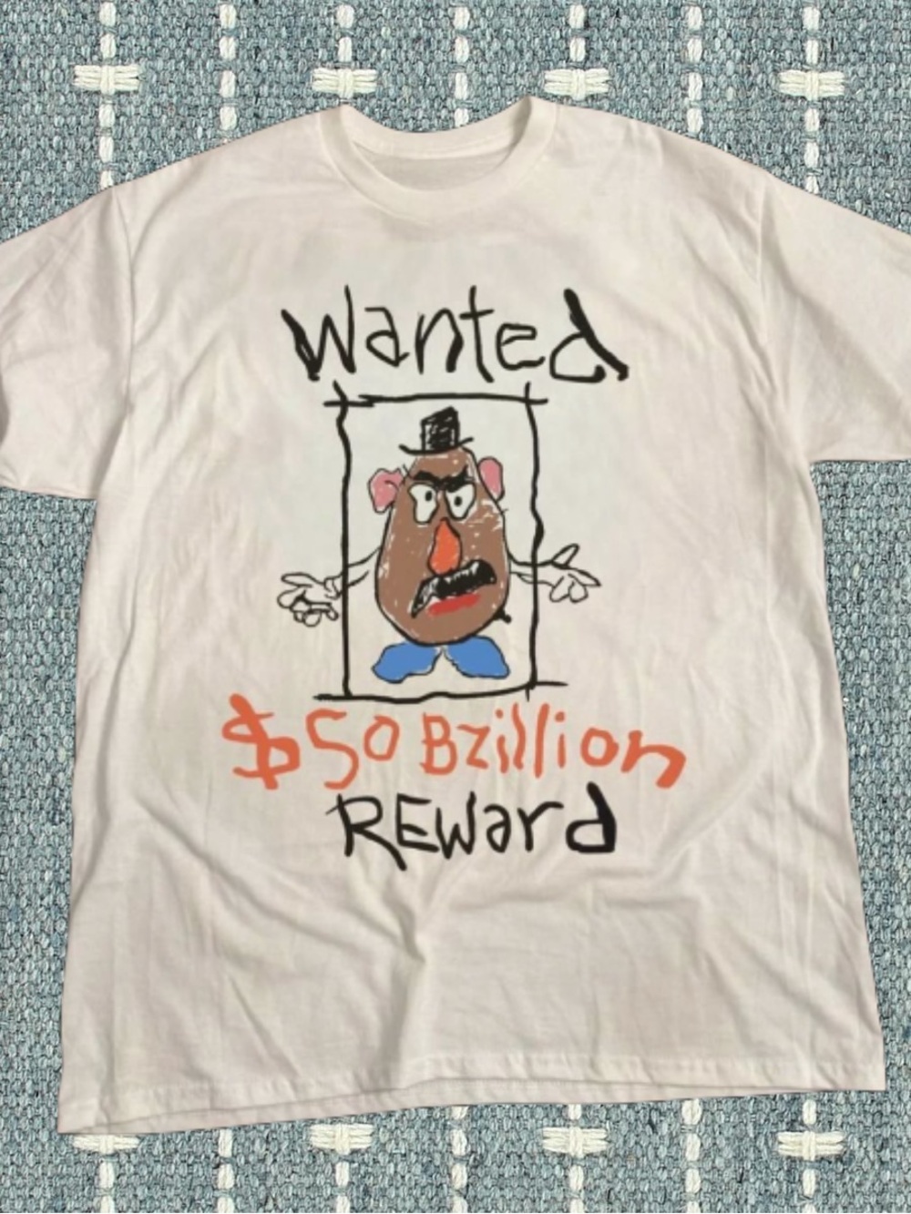 White Graphic 'Wanted $50 Billion Reward' T-Shirt - Men